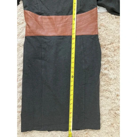 Venus Dress Womens Brown Black Colorblock Fitted Career Office 3/4 Sleeve - Picture 6 of 9